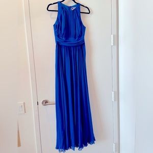 Badgley Mischka Crew Neck Long Dress